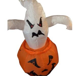 Amazon Inflatable Halloween Ghost Decoration - White and Orange 120cm